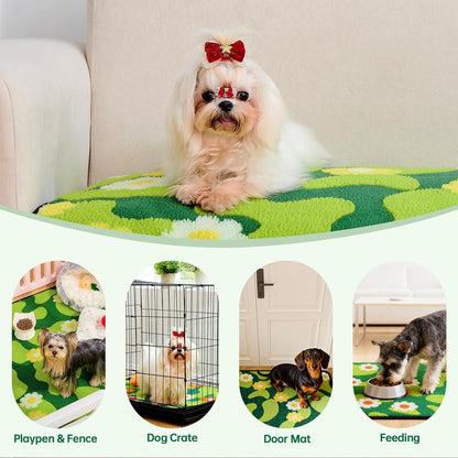 Reusable Puppy Pads for Small Dogs, Washable Pee Pads with Non-Slip , Absorbent Leakproof Mat for Crates, Playpens, Pet Beds & Whelping, Indoor Potty Training Grass Green, 24"x48", 2 Pack