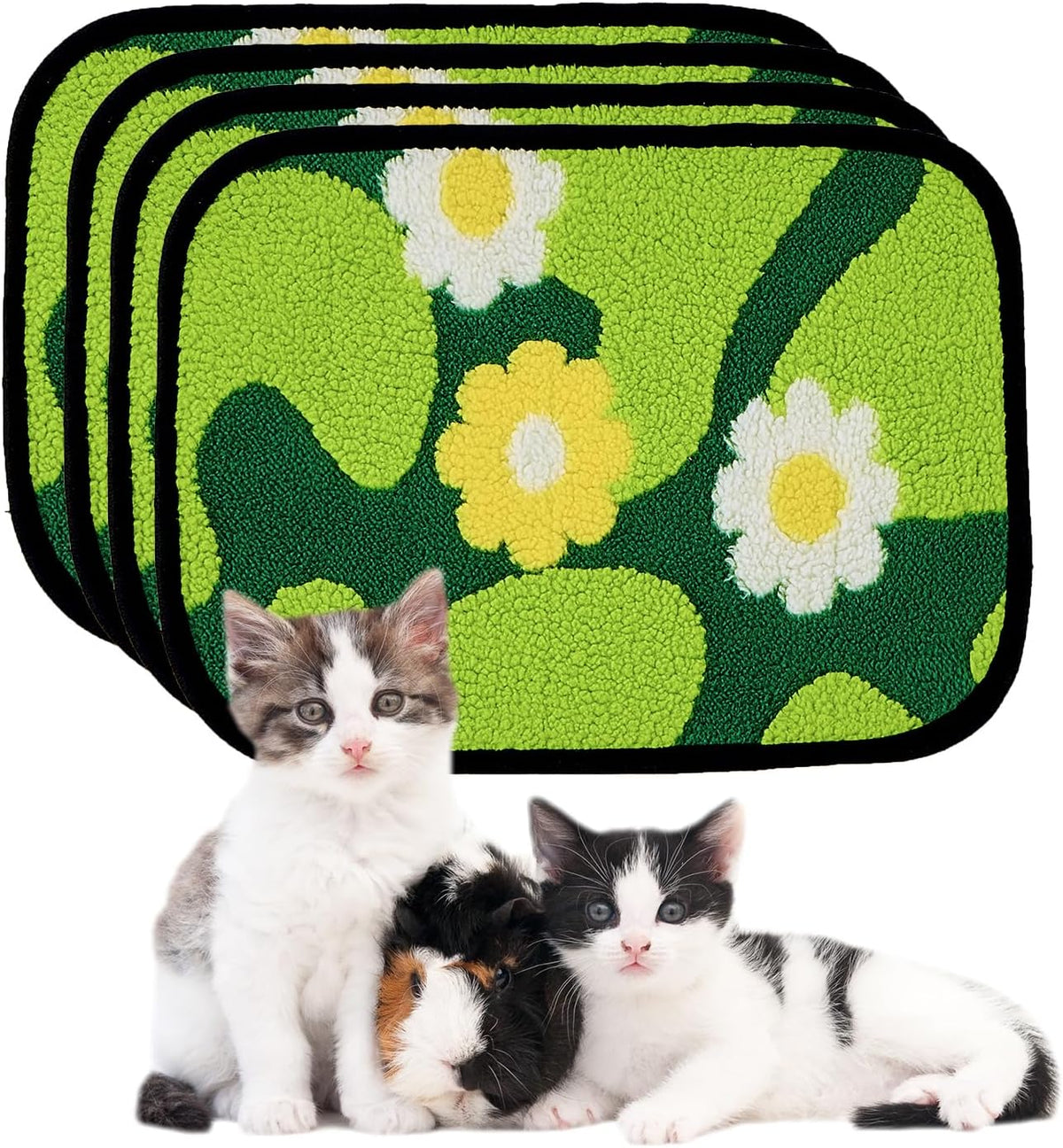 Reusable Puppy Pads for Small Dogs, Washable Pee Pads with Non-Slip , Absorbent Leakproof Mat for Crates, Playpens, Pet Beds & Whelping, Indoor Potty Training Grass Green, 24"x48", 2 Pack