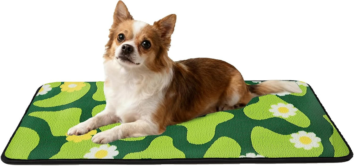 Reusable Puppy Pads for Small Dogs, Washable Pee Pads with Non-Slip , Absorbent Leakproof Mat for Crates, Playpens, Pet Beds & Whelping, Indoor Potty Training Grass Green, 24"x48", 2 Pack