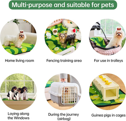 Reusable Puppy Pads for Small Dogs, Washable Pee Pads with Non-Slip , Absorbent Leakproof Mat for Crates, Playpens, Pet Beds & Whelping, Indoor Potty Training Grass Green, 24"x48", 2 Pack
