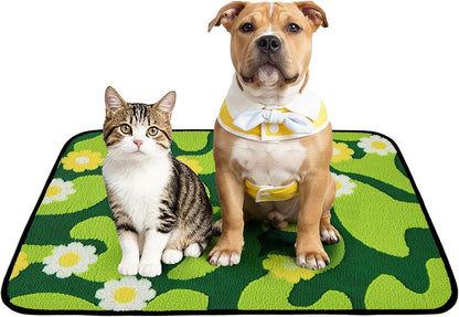 Reusable Puppy Pads for Small Dogs, Washable Pee Pads with Non-Slip , Absorbent Leakproof Mat for Crates, Playpens, Pet Beds & Whelping, Indoor Potty Training Grass Green, 24"x48", 2 Pack