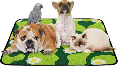 Reusable Puppy Pads for Small Dogs, Washable Pee Pads with Non-Slip , Absorbent Leakproof Mat for Crates, Playpens, Pet Beds & Whelping, Indoor Potty Training Grass Green, 24"x48", 2 Pack