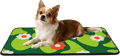 Reusable Puppy Pads for Small Dogs, Washable Pee Pads with Non-Slip , Absorbent Leakproof Mat for Crates, Playpens, Pet Beds & Whelping, Indoor Potty Training Grass Green, 24"x48", 2 Pack