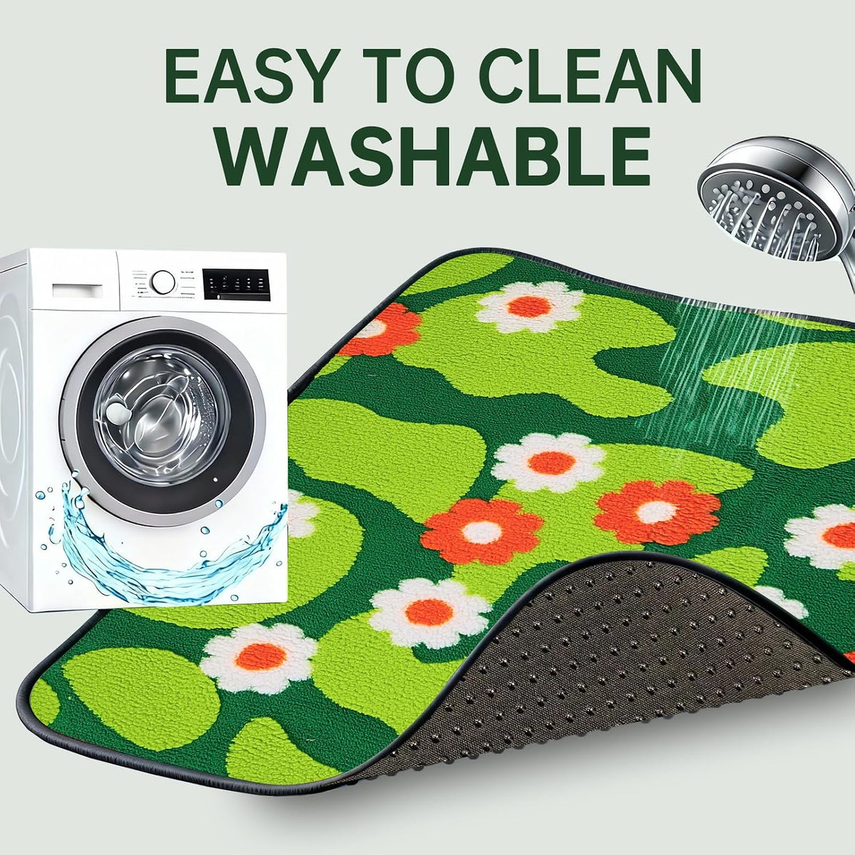 Reusable Puppy Pads for Small Dogs, Washable Pee Pads with Non-Slip , Absorbent Leakproof Mat for Crates, Playpens, Pet Beds & Whelping, Indoor Potty Training Grass Green, 24"x48", 2 Pack