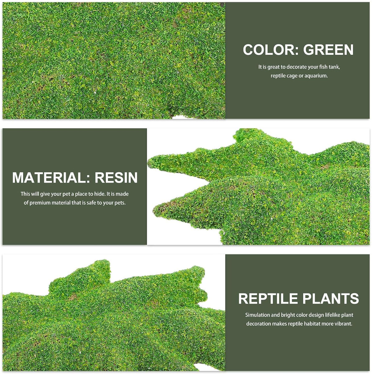 Reptile Landscape Simulation Lawn Terrarium Decor Resin Green
