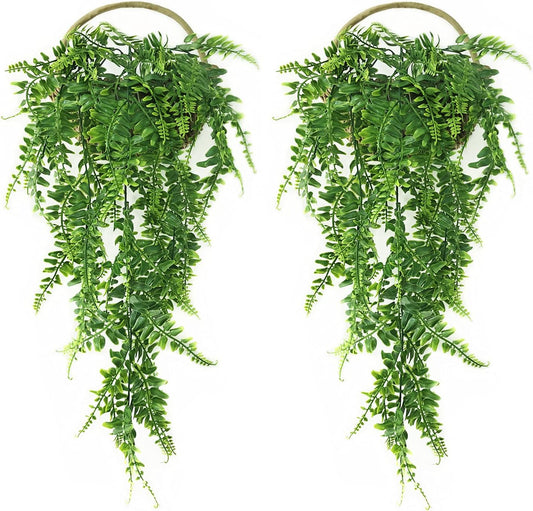 Artificial Rosemary Plants, Fake Plant Bushes Plastic Greenery Grass Faux Shrubs for Home Decor Kitchen Bathroom Farmhouse Room Shelf Desk Coffee Table Vase Pot Planter Filler DIY Decorations 6 Pack