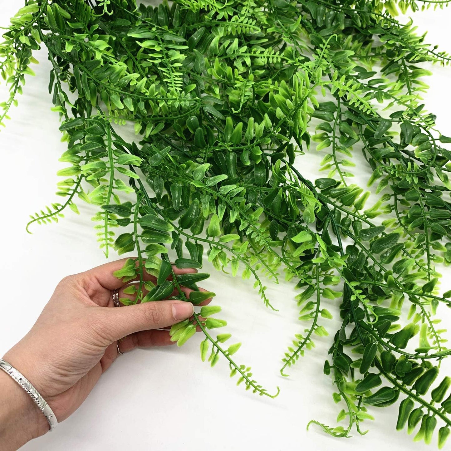Artificial Rosemary Plants, Fake Plant Bushes Plastic Greenery Grass Faux Shrubs for Home Decor Kitchen Bathroom Farmhouse Room Shelf Desk Coffee Table Vase Pot Planter Filler DIY Decorations 6 Pack