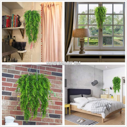 Artificial Rosemary Plants, Fake Plant Bushes Plastic Greenery Grass Faux Shrubs for Home Decor Kitchen Bathroom Farmhouse Room Shelf Desk Coffee Table Vase Pot Planter Filler DIY Decorations 6 Pack