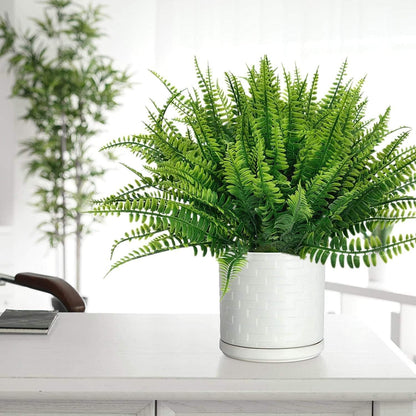 Artificial Rosemary Plants, Fake Plant Bushes Plastic Greenery Grass Faux Shrubs for Home Decor Kitchen Bathroom Farmhouse Room Shelf Desk Coffee Table Vase Pot Planter Filler DIY Decorations 6 Pack
