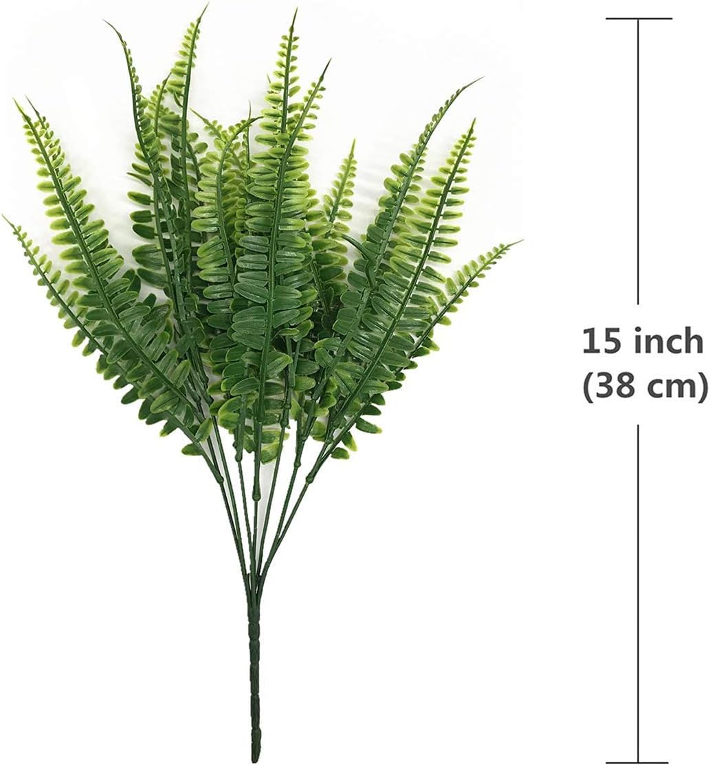 Artificial Rosemary Plants, Fake Plant Bushes Plastic Greenery Grass Faux Shrubs for Home Decor Kitchen Bathroom Farmhouse Room Shelf Desk Coffee Table Vase Pot Planter Filler DIY Decorations 6 Pack