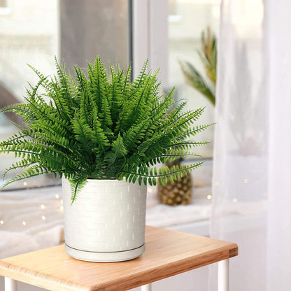 Artificial Rosemary Plants, Fake Plant Bushes Plastic Greenery Grass Faux Shrubs for Home Decor Kitchen Bathroom Farmhouse Room Shelf Desk Coffee Table Vase Pot Planter Filler DIY Decorations 6 Pack