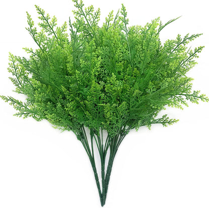 Artificial Rosemary Plants, Fake Plant Bushes Plastic Greenery Grass Faux Shrubs for Home Decor Kitchen Bathroom Farmhouse Room Shelf Desk Coffee Table Vase Pot Planter Filler DIY Decorations 6 Pack