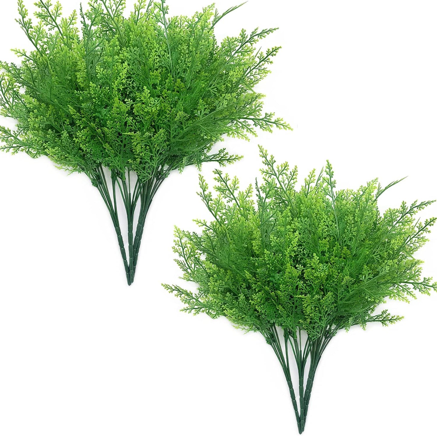 Artificial Rosemary Plants, Fake Plant Bushes Plastic Greenery Grass Faux Shrubs for Home Decor Kitchen Bathroom Farmhouse Room Shelf Desk Coffee Table Vase Pot Planter Filler DIY Decorations 6 Pack