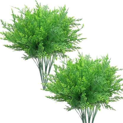 Artificial Rosemary Plants, Fake Plant Bushes Plastic Greenery Grass Faux Shrubs for Home Decor Kitchen Bathroom Farmhouse Room Shelf Desk Coffee Table Vase Pot Planter Filler DIY Decorations 6 Pack