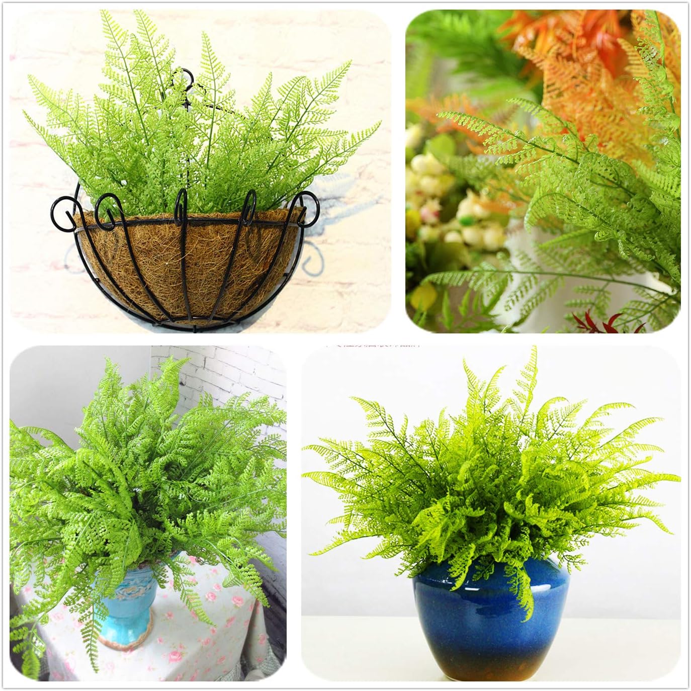 Artificial Rosemary Plants, Fake Plant Bushes Plastic Greenery Grass Faux Shrubs for Home Decor Kitchen Bathroom Farmhouse Room Shelf Desk Coffee Table Vase Pot Planter Filler DIY Decorations 6 Pack