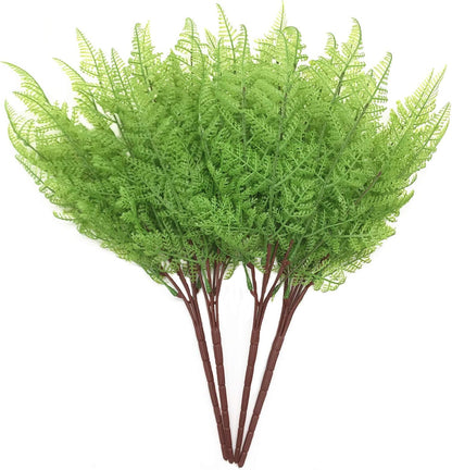 Artificial Rosemary Plants, Fake Plant Bushes Plastic Greenery Grass Faux Shrubs for Home Decor Kitchen Bathroom Farmhouse Room Shelf Desk Coffee Table Vase Pot Planter Filler DIY Decorations 6 Pack