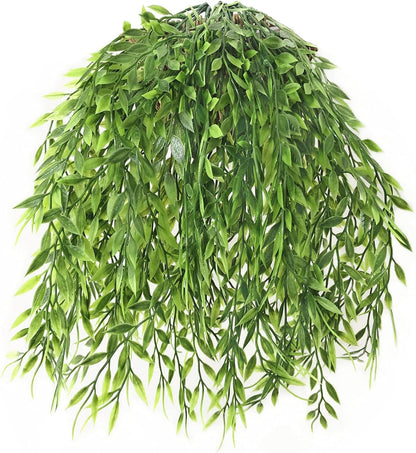 Artificial Rosemary Plants, Fake Plant Bushes Plastic Greenery Grass Faux Shrubs for Home Decor Kitchen Bathroom Farmhouse Room Shelf Desk Coffee Table Vase Pot Planter Filler DIY Decorations 6 Pack