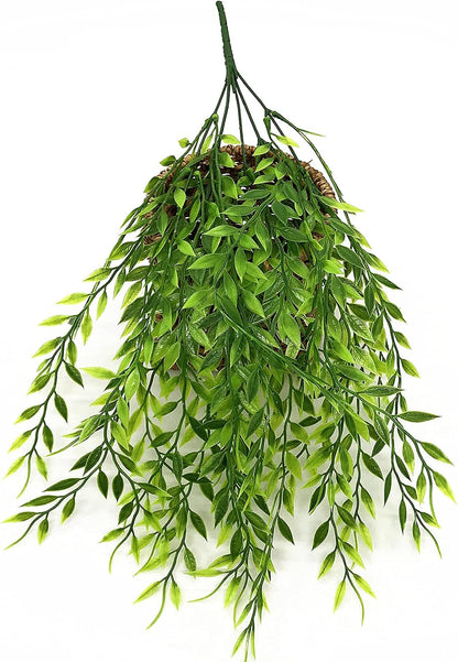 Artificial Rosemary Plants, Fake Plant Bushes Plastic Greenery Grass Faux Shrubs for Home Decor Kitchen Bathroom Farmhouse Room Shelf Desk Coffee Table Vase Pot Planter Filler DIY Decorations 6 Pack