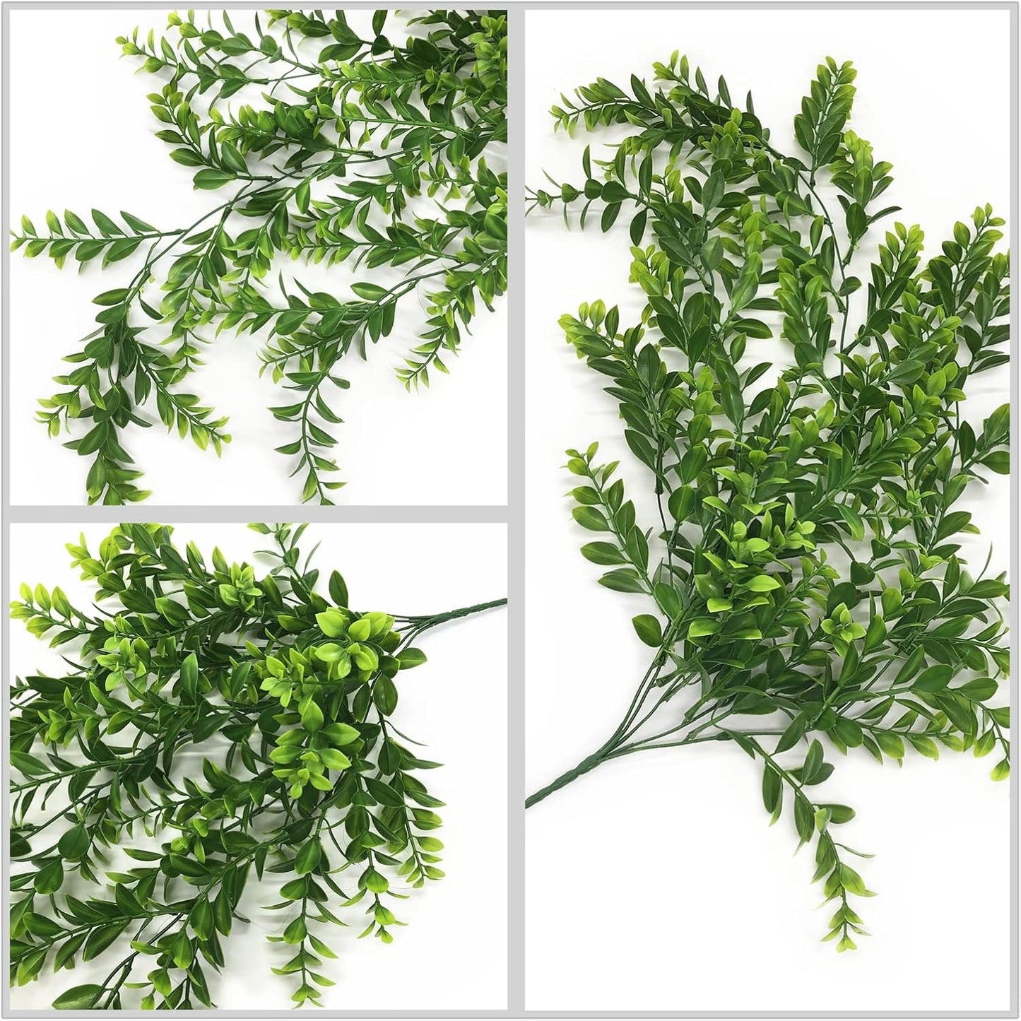 Artificial Rosemary Plants, Fake Plant Bushes Plastic Greenery Grass Faux Shrubs for Home Decor Kitchen Bathroom Farmhouse Room Shelf Desk Coffee Table Vase Pot Planter Filler DIY Decorations 6 Pack