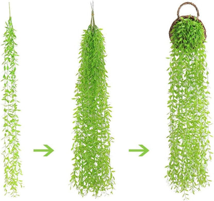 Artificial Rosemary Plants, Fake Plant Bushes Plastic Greenery Grass Faux Shrubs for Home Decor Kitchen Bathroom Farmhouse Room Shelf Desk Coffee Table Vase Pot Planter Filler DIY Decorations 6 Pack
