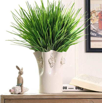 Artificial Rosemary Plants, Fake Plant Bushes Plastic Greenery Grass Faux Shrubs for Home Decor Kitchen Bathroom Farmhouse Room Shelf Desk Coffee Table Vase Pot Planter Filler DIY Decorations 6 Pack