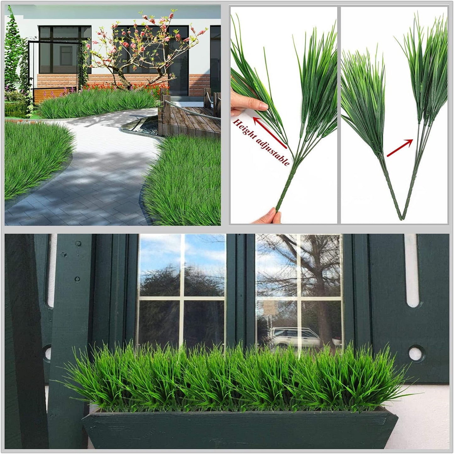 Artificial Rosemary Plants, Fake Plant Bushes Plastic Greenery Grass Faux Shrubs for Home Decor Kitchen Bathroom Farmhouse Room Shelf Desk Coffee Table Vase Pot Planter Filler DIY Decorations 6 Pack