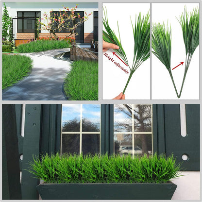 Artificial Rosemary Plants, Fake Plant Bushes Plastic Greenery Grass Faux Shrubs for Home Decor Kitchen Bathroom Farmhouse Room Shelf Desk Coffee Table Vase Pot Planter Filler DIY Decorations 6 Pack