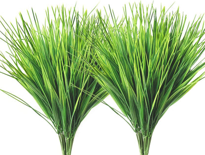 Artificial Rosemary Plants, Fake Plant Bushes Plastic Greenery Grass Faux Shrubs for Home Decor Kitchen Bathroom Farmhouse Room Shelf Desk Coffee Table Vase Pot Planter Filler DIY Decorations 6 Pack