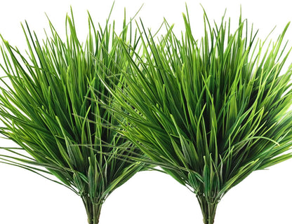Artificial Rosemary Plants, Fake Plant Bushes Plastic Greenery Grass Faux Shrubs for Home Decor Kitchen Bathroom Farmhouse Room Shelf Desk Coffee Table Vase Pot Planter Filler DIY Decorations 6 Pack