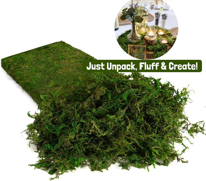 Green Moss for Crafts - 4OZ Fake Moss for Indoor Plants, Terrariums, Fairy Gardens & Tabletop Displays | Perfect for Miniature Scenes, Pot Filler & Home Decor Projects