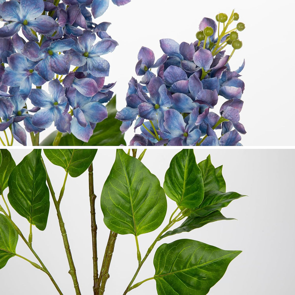 Artificial Lilac Flowers 30" Tall – Set of 3 Silk Lilac Flower Stems for Home Decor, Wedding Centerpieces, Faux Floral Arrangements – Blue Artificial Flowers for Vase, Spring & Farmhouse Décor
