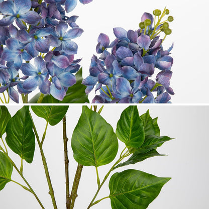Artificial Lilac Flowers 30" Tall – Set of 3 Silk Lilac Flower Stems for Home Decor, Wedding Centerpieces, Faux Floral Arrangements – Blue Artificial Flowers for Vase, Spring & Farmhouse Décor