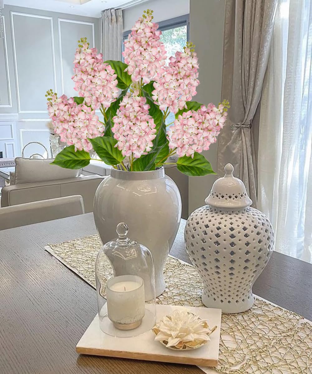Artificial Lilac Flowers 30" Tall – Set of 3 Silk Lilac Flower Stems for Home Decor, Wedding Centerpieces, Faux Floral Arrangements – Blue Artificial Flowers for Vase, Spring & Farmhouse Décor