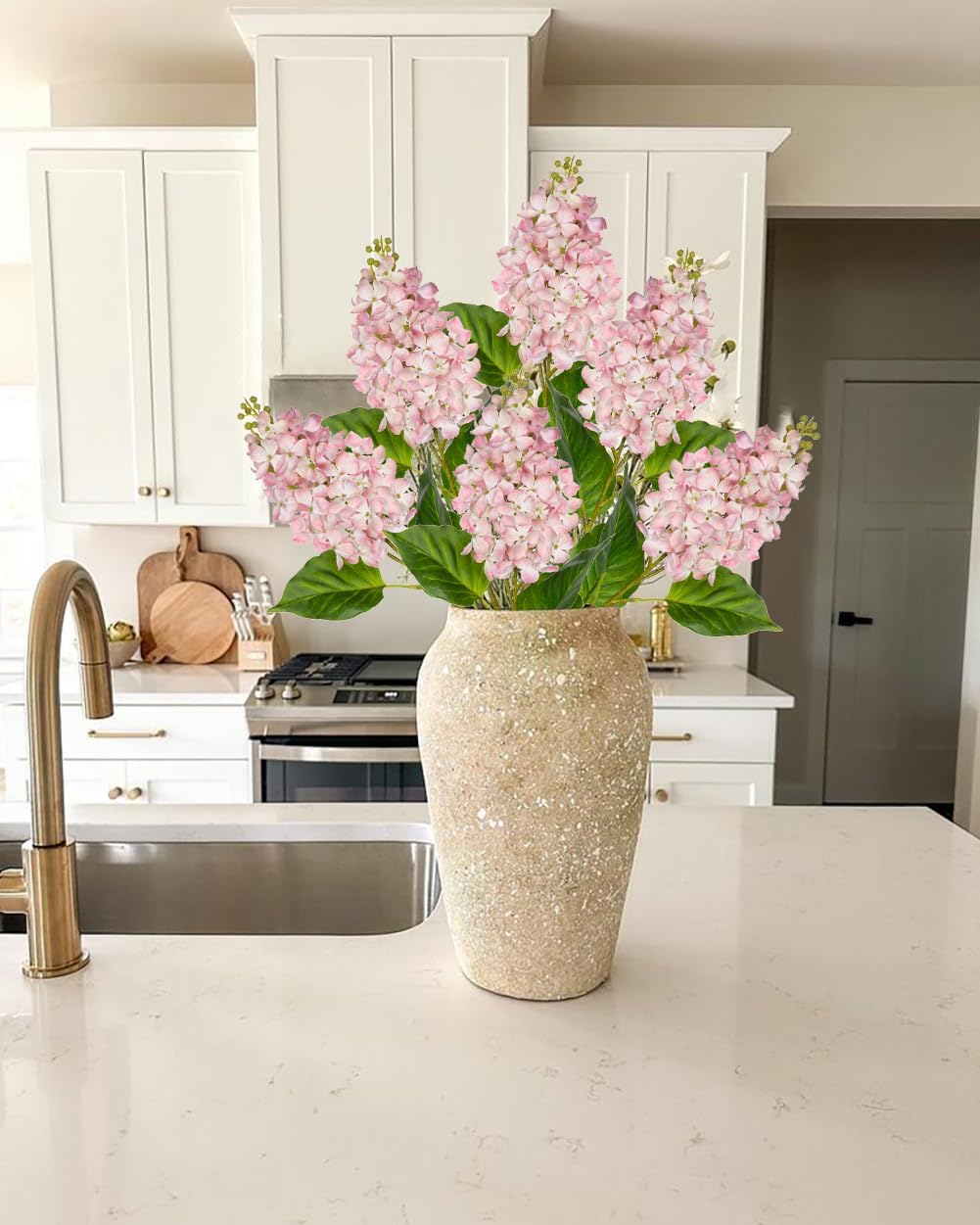 Artificial Lilac Flowers 30" Tall – Set of 3 Silk Lilac Flower Stems for Home Decor, Wedding Centerpieces, Faux Floral Arrangements – Blue Artificial Flowers for Vase, Spring & Farmhouse Décor