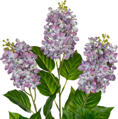 Artificial Lilac Flowers 30" Tall – Set of 3 Silk Lilac Flower Stems for Home Decor, Wedding Centerpieces, Faux Floral Arrangements – Blue Artificial Flowers for Vase, Spring & Farmhouse Décor