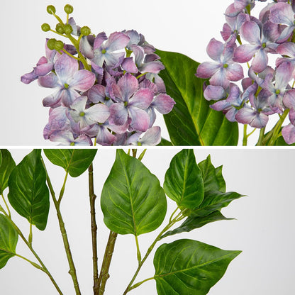 Artificial Lilac Flowers 30" Tall – Set of 3 Silk Lilac Flower Stems for Home Decor, Wedding Centerpieces, Faux Floral Arrangements – Blue Artificial Flowers for Vase, Spring & Farmhouse Décor