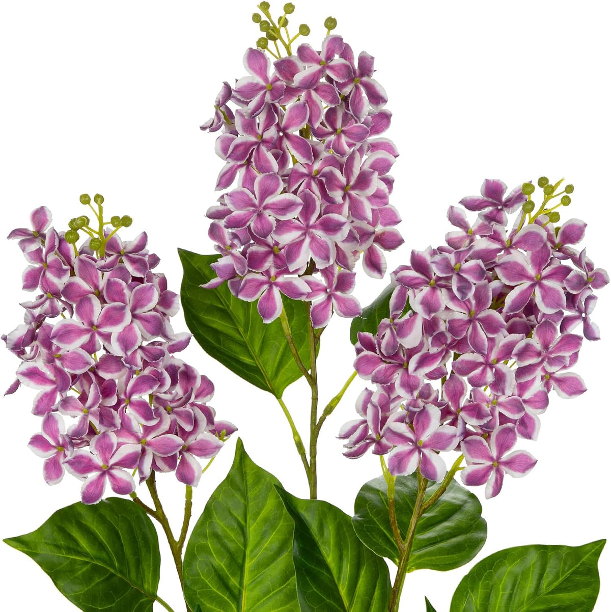 Artificial Lilac Flowers 30" Tall – Set of 3 Silk Lilac Flower Stems for Home Decor, Wedding Centerpieces, Faux Floral Arrangements – Blue Artificial Flowers for Vase, Spring & Farmhouse Décor