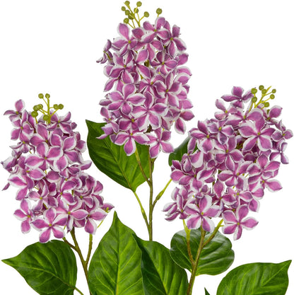 Artificial Lilac Flowers 30" Tall – Set of 3 Silk Lilac Flower Stems for Home Decor, Wedding Centerpieces, Faux Floral Arrangements – Blue Artificial Flowers for Vase, Spring & Farmhouse Décor