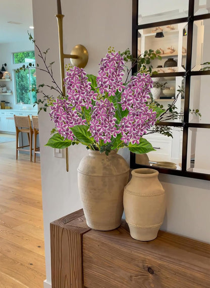 Artificial Lilac Flowers 30" Tall – Set of 3 Silk Lilac Flower Stems for Home Decor, Wedding Centerpieces, Faux Floral Arrangements – Blue Artificial Flowers for Vase, Spring & Farmhouse Décor