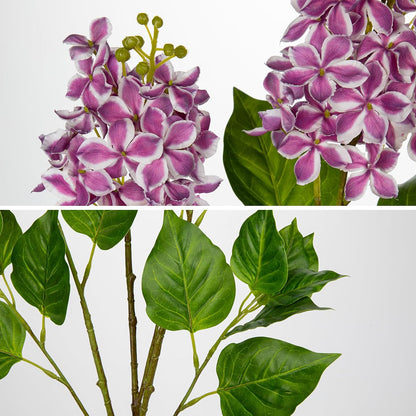 Artificial Lilac Flowers 30" Tall – Set of 3 Silk Lilac Flower Stems for Home Decor, Wedding Centerpieces, Faux Floral Arrangements – Blue Artificial Flowers for Vase, Spring & Farmhouse Décor