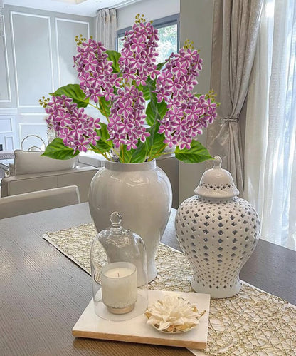 Artificial Lilac Flowers 30" Tall – Set of 3 Silk Lilac Flower Stems for Home Decor, Wedding Centerpieces, Faux Floral Arrangements – Blue Artificial Flowers for Vase, Spring & Farmhouse Décor