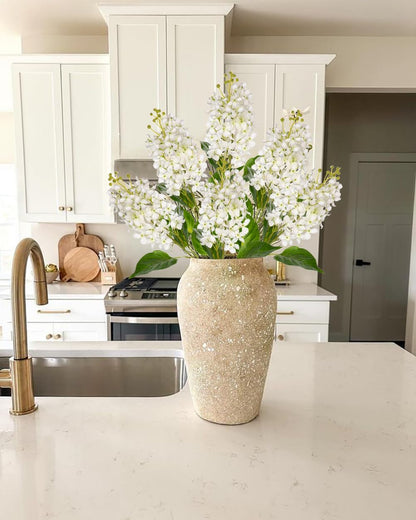 Artificial Lilac Flowers 30" Tall – Set of 3 Silk Lilac Flower Stems for Home Decor, Wedding Centerpieces, Faux Floral Arrangements – Blue Artificial Flowers for Vase, Spring & Farmhouse Décor