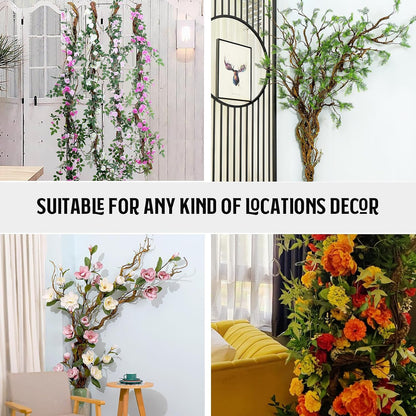 63" Faux Tree Trunk Branch Wall Hanging Grape Vines Spooky Decor