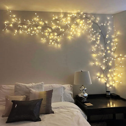 Enchanted Willow Vine Lights with Remote, Christmas Swags Decorations Indoor Room Decor, 18 Branches 144 LEDs Lighted Willow Vine Lights for Walls Bedroom Home Decor