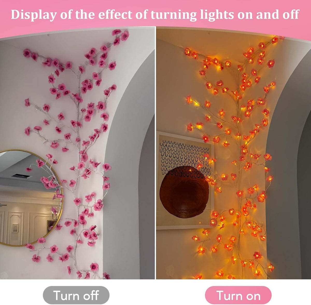 Enchanted Willow Vine Lights with Remote, Christmas Swags Decorations Indoor Room Decor, 18 Branches 144 LEDs Lighted Willow Vine Lights for Walls Bedroom Home Decor