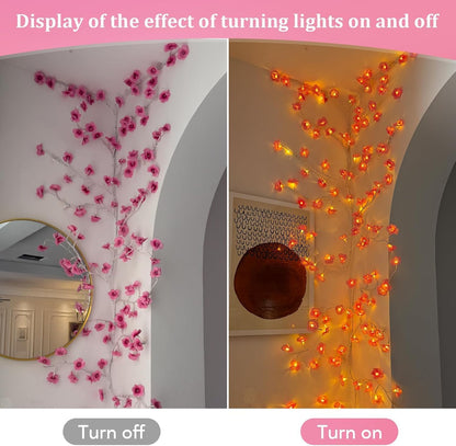 Enchanted Willow Vine Lights with Remote, Christmas Swags Decorations Indoor Room Decor, 18 Branches 144 LEDs Lighted Willow Vine Lights for Walls Bedroom Home Decor
