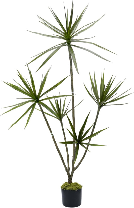 6ft Dracaena Artificial Plant Faux Trees Indoor Realistic Floor Plant | Dracaena Marginata Tree Fake Plant Tall Artificial Trees for Home Decor Indoor Office Living Room Patio Greening Porch
