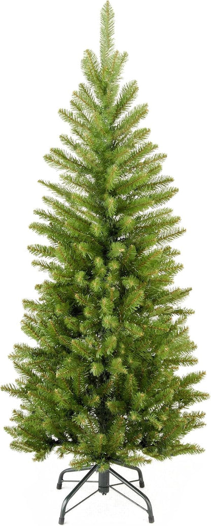 4ft Unlit Kingswood Fir Mini Slim Christmas Tree | 269 Tips, Includes Stand, Artificial, Green