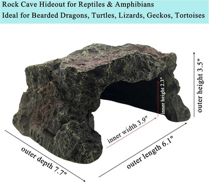 Reptile Hideout Cave Resin Aquarium Fish Hide Rock Terrarium Habitat Decor