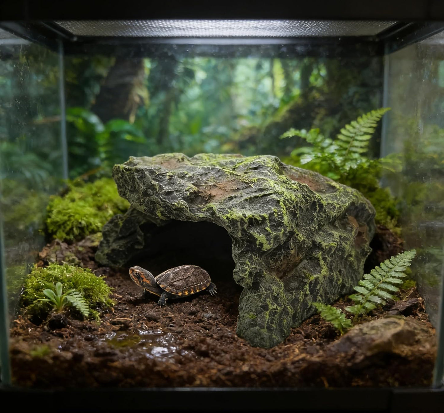 Reptile Hideout Cave Resin Aquarium Fish Hide Rock Terrarium Habitat Decor